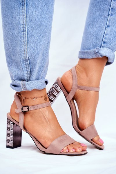 Women's Sandals On Heel Pink Barski Baskila