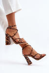 Stylish High Heel Sandals Brown Josette