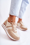 Classic Women's Tied Sports Shoes Beige Elenes
