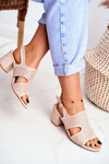 Women’s Sandals On Post Openwork Beige Valery