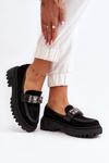 Women's Loafers with Ornamental Strap Black Nancille