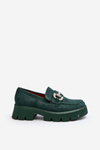 Women's Loafers With Decoration Green Ellise