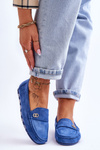 Suede Slip-On Loafers Blue Castelo