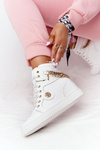Leather Wedge Sneakers Lewski Shoes 3004-0 White