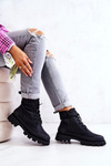 Leather Tiered Boots Black Racquell
