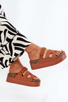 Slides On Chunky Platform Camel Daldiva