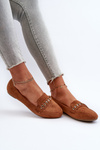 Mokasyny Damskie Z Łańcuchem Błyszczące Camel Aredilla 9988-73