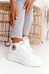 Women's High Sneakers On A Platform White Nice Girl