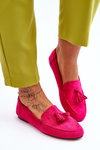 Suede Classic Fringed Loafers Fuchsia Averil