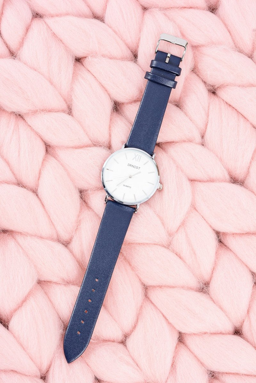Stylish Leather Navy Blue Women's Ernest Watch
