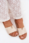 Women's sandals on cork platform with decorative detail beige Vessira