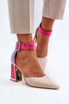 Suede Court Shoes with Multicolor Stiletto Heel Lodho