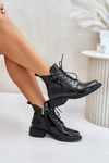 Leather Patent Ankle Boots With Insulation Black Bellani