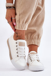 Women's Low Sneakers With Jets White-Beige Demira