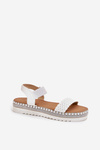 Women's Sandals With Weaving On Decorated Platform White Velara