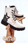 Children's Boots Lacquered With a Zipper White Yukko
