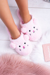 Women's SOXO Mouse Slippers with Ears Pink