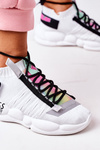 Sneakersy Sportowe Buty Wiązane Białe Bubble Tea
