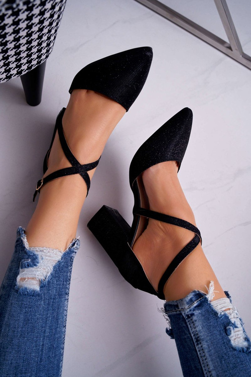 Women's Stiletto Stiletto Pumps Brocade Black Perset