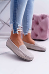 Women's Suede Leather Moccasins Beige Tenzion