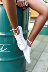 Women's Logged Sneakers White-Pink Day Off