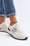 Sneakersy Buty Sportowe Damskie Białe Alettesa PC201