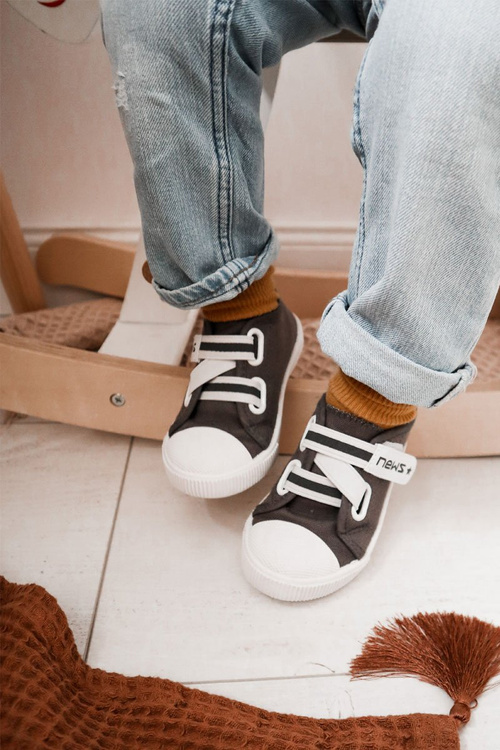 Children's Sneakers With Velcro Grey News
