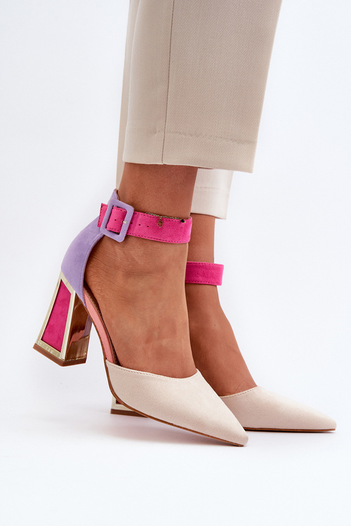 Suede Court Shoes with Multicolor Stiletto Heel Lodho