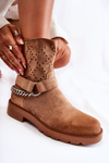Openwork Booties With A Zipper With A Chain Brown Chantelle 