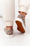 Damskie Logowane Tenisówki Slip-On Khaki Challenge