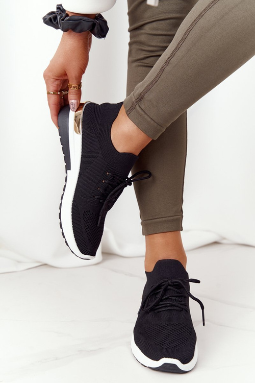 Women's Sport Shoes Wedge Sneakers Black Adeyla