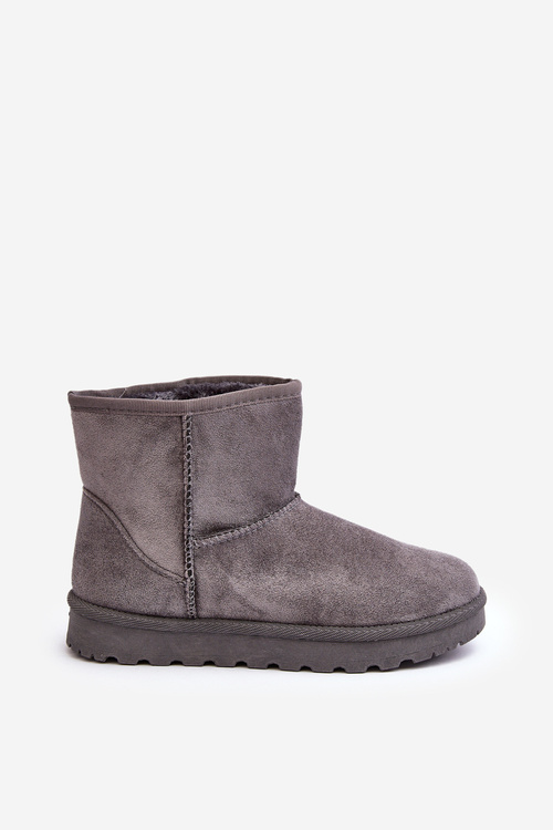 Women's Suede Snow Boots Padded Grey Nanga