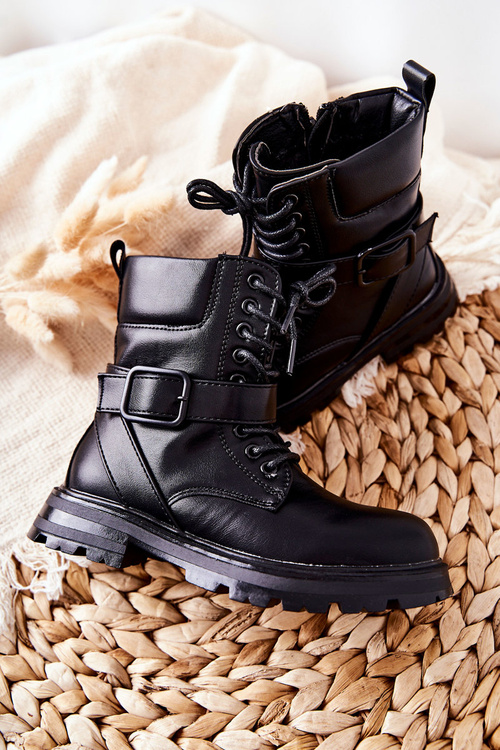 Children's Boots With Buckle Black Dollay