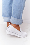 Women's Leather Slip-On Sneakers S.Barski White