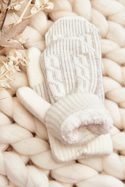 Warm Women's Single-Finger Gloves White