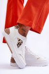 Women's Leather Leopard Sport Shoes White Nancey