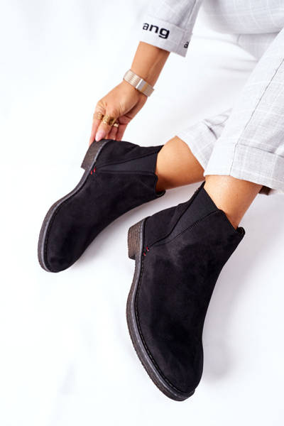 Classic Women's Chelsea Boots Suede Black Heather
