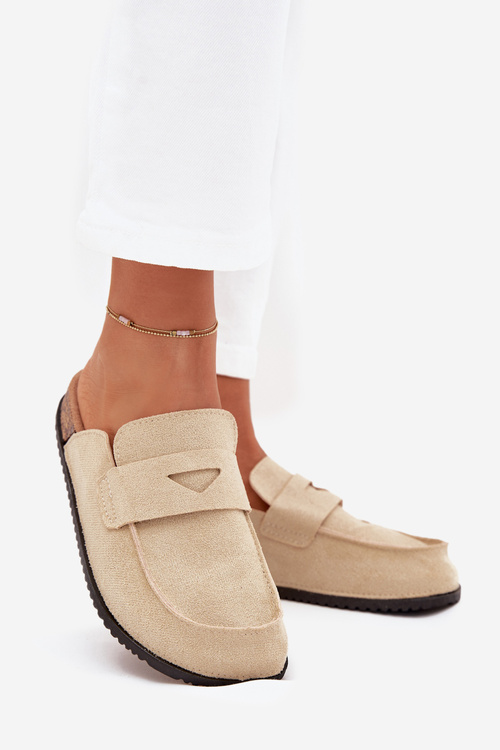 Women's Clogs On Cork Platform Beige Nivalia