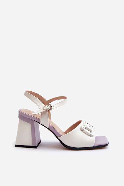 Elegant High-Heeled Sandals with White Ornament D&A MR38-156