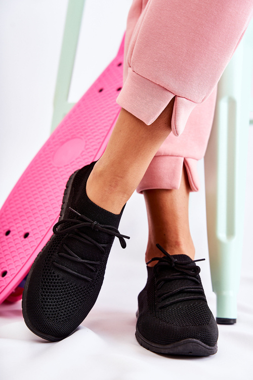 Sportowe Buty Damskie Wsuwane Czarne Sequro