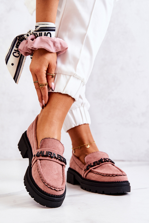 Suede Loafers Letters La.Fi 210001DP-SU Dirty Pink