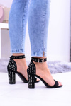 Black Women's Kimko Jetted Stiletto Sandals