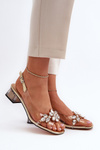 Transparent sandals on golden heel S.Barski MR38-W1