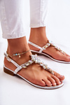 Women's Sandals Flip-flops With Cubic Zirconia Silver Solea