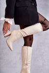 Classic Suede Heel Boots Beige Tressa