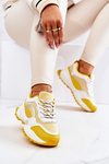Sportowe Buty Sneakersy Żółto-Białe Revenge