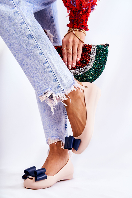 Women's Rubber Ballerinas With A Bow Beige Florret