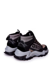Buty Trekkingowe Skórzane Wiązane Big Star Czarno-Szare II174203