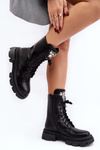Women's Workery Boots with Decoration Black Ventora