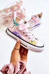 High-top Children's Fabric Sneakers Print Pink Dorry